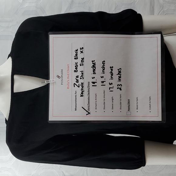Zara Basics Black Keyhole shirt size XS - Picture 7 of 7